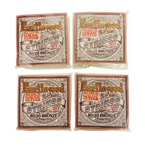Earthwood Medium Gauge Guitar Strings 2002 Ernie Ball 80/20 Bronze USA lot of 4
